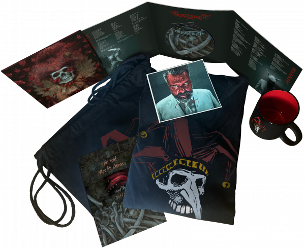 Alle Bestandteile des Supporter Paketes, dazu kommen der Bandcamp Code und die Verlosung